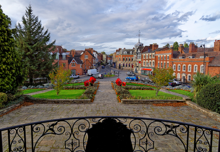 Sutton Coldfield, October 13: View from the Trinity Hill north of Sutton town centre to the High Street, UK 2018のeditorial素材