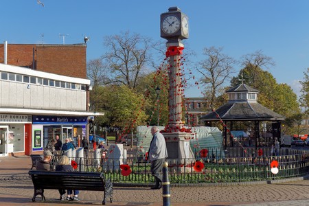 Cannock, October 31. Cannock Clock Tower, Market Place, UK 2018のeditorial素材
