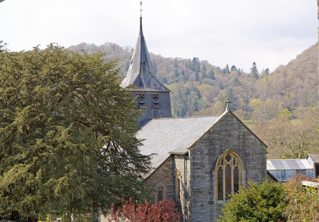 Saint Twrog's Church is in the village of Maentwrog in the Welsh county of Gwynedd, lying in the Vale of Ffestiniog, within the Snowdonia National Parkの写真素材