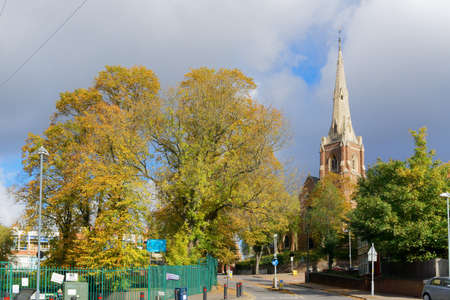 View of the St Michael's Church, Handsworth in Birmingham, October 11, UK 2020のeditorial素材