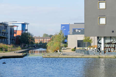 View of the Walsall Canal, Walsall, October 14, UK 2020のeditorial素材