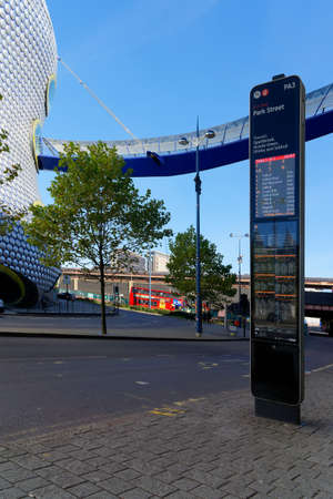 Bus stop on Park Street near Bullring in Birmingham, October 15, UK 2020のeditorial素材