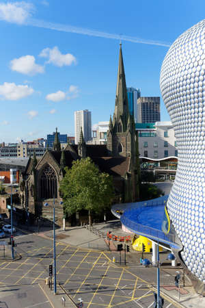 City view with the Saint Martin church and Bullring mall in Birmingham, October 15, UK 2020のeditorial素材