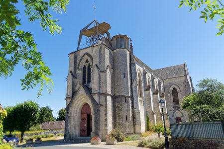 Church of Our Lady of the Assumption named Eglise Notre Dame de l'assomption in Ecueille,の写真素材