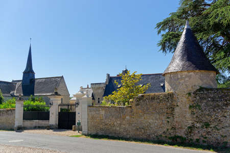 Castle classified historical monument named 'Chateau de St Germain' in Saint-Germain, August 05, France 2020のeditorial素材