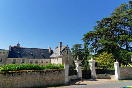 Castle classified historical monument named 'Chateau de St Germain' in Saint-Germain, August 05, France 2020のeditorial素材
