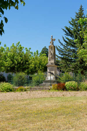 First World War monument in small city Loche-sur-Indrois, August 05, France 2020の写真素材
