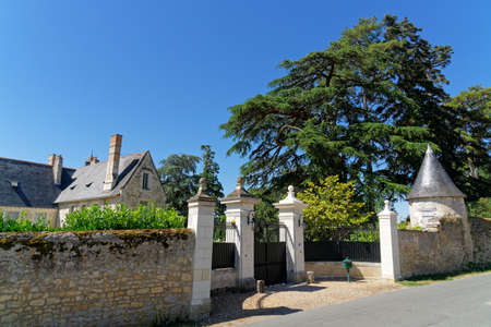 Castle classified historical monument named 'Chateau de St Germain' in Saint-Germain, August 05, France 2020のeditorial素材