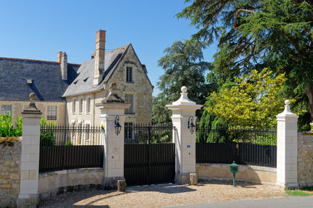 Castle classified historical monument named 'Chateau de St Germain' in Saint-Germain, August 05, France 2020のeditorial素材