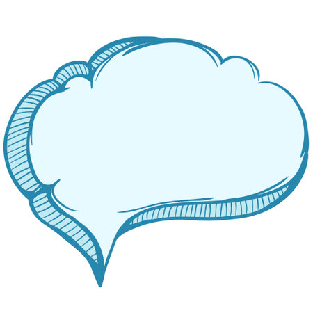 Speech bubble hand drawn doodle vector icon. Drawing sketch illustration hand drawn line.のイラスト素材
