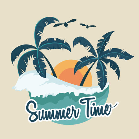 Summer time design over beige background, vector illustration eps10のイラスト素材