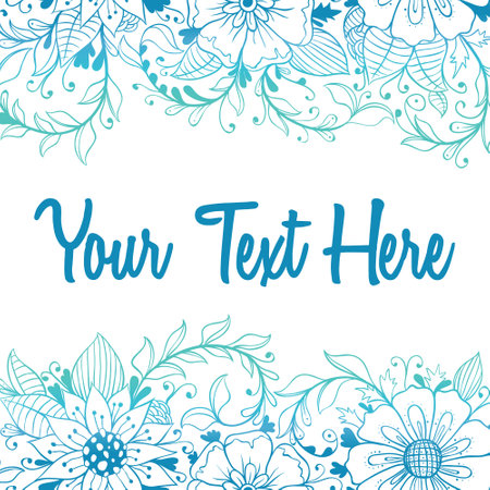 Cute hand drawn vector floral frame with place for your text.のイラスト素材