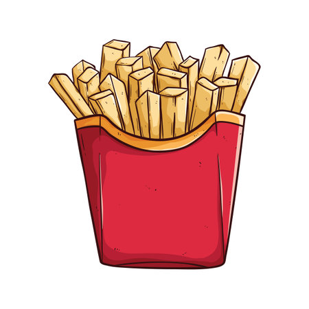 cartoon french fries icon over white background, colorful design. vector illustration
