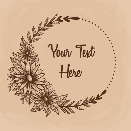 wreath design over beige  background vector illustration graphic doddleのイラスト素材