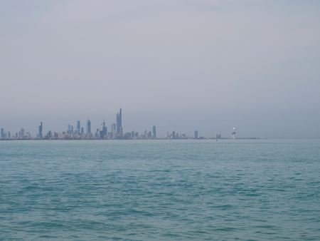 Kuwait city in the distanceの写真素材
