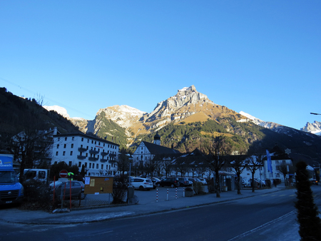 Hahnen mountain view from Engelberg, Switzerlandのeditorial素材