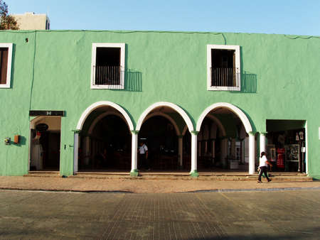 Street view of foodcort in Valladolid - Mexico