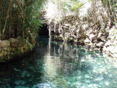 Water path at Xcaret - Mexicoの写真素材