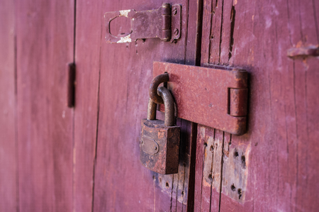 Vintage closed doorの写真素材
