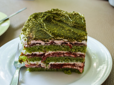Green tea cakeの写真素材