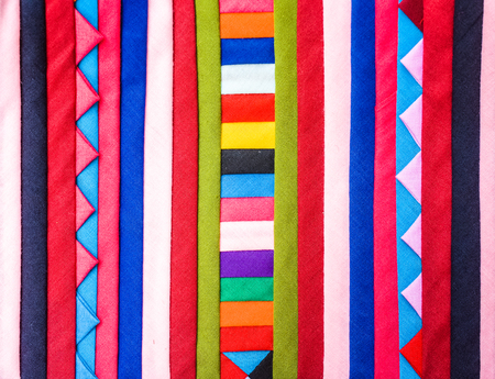 Colorful Patchwork Fabric backgroundの写真素材