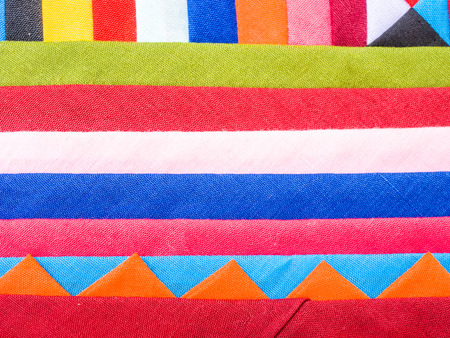 Colorful Patchwork Fabric backgroundの写真素材