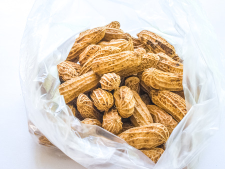 Boiled peanuts in plastic bag