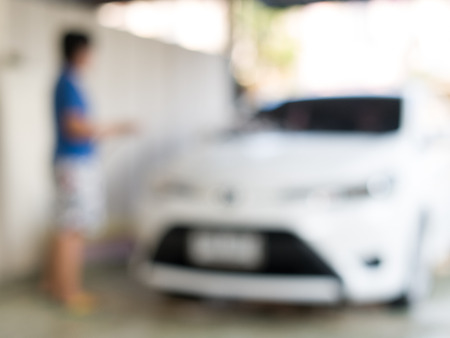 Blurred car washingの写真素材