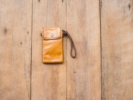 Handmade leather bagの写真素材