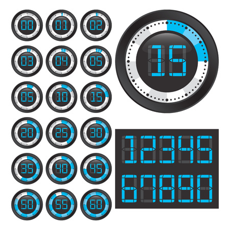 Set of chronometers with digital numbers.のイラスト素材