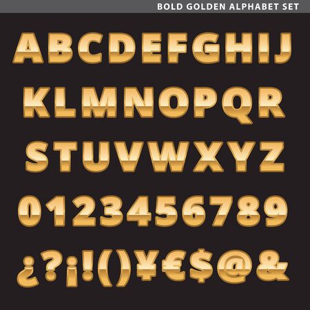 Set of type characters, letters, numbers and symbols for titles.のイラスト素材