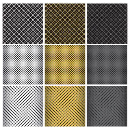 Set of metal grills in different designs and color styles.のイラスト素材