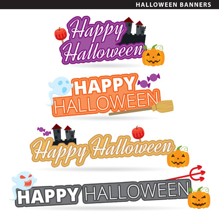 Set of halloween banners in two typographic styles.のイラスト素材