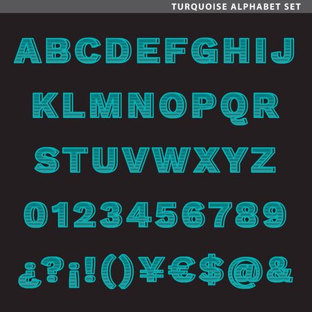 Set of type characters, letters, numbers and symbols for titles.のイラスト素材
