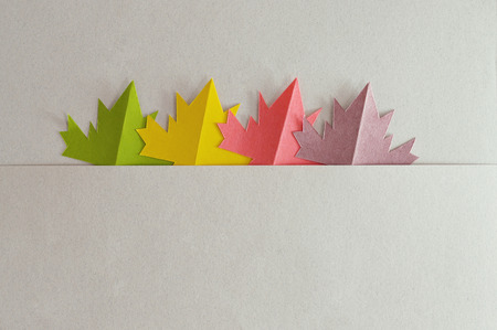 Handmade autumn leaves of different colors arranged creatively for your autumn projects or crafts publications.
の写真素材