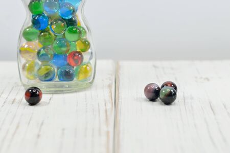 Glass marbles photo for your leisure projects or traditional games publications.の写真素材