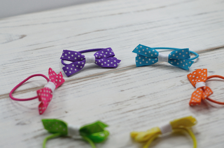 Hair ribbons photo for your girl projects or accesories publications.の写真素材