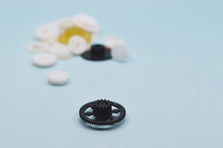Plastic gears for your tech projects or industry publications.の写真素材