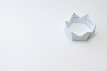 Origami figure paper in white backgroundの写真素材