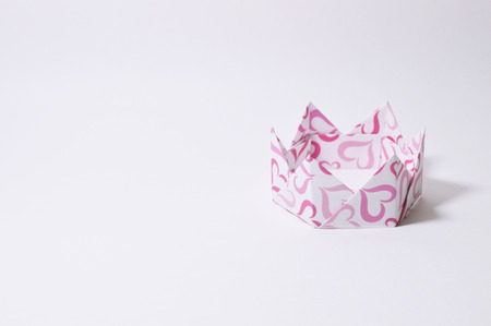 Origami figure paper in white background