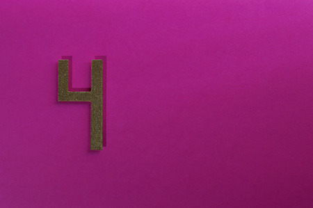 Template of gold sans serif number on pink background.の写真素材