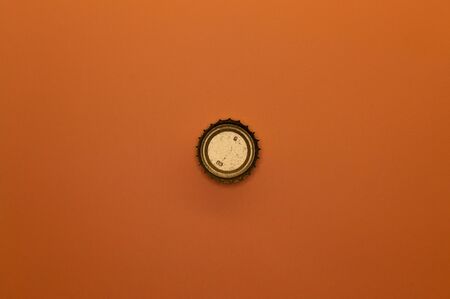 Template of metallic bottle cap for beverage industry projects or food and drink topics.