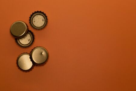 Template of metallic bottle cap for beverage industry projects or food and drink topics.