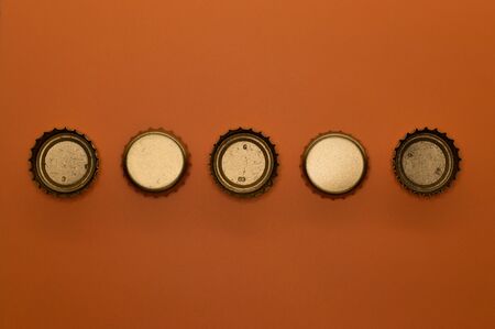 Template of metallic bottle cap for beverage industry projects or food and drink topics.