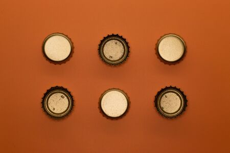 Template of metallic bottle cap for beverage industry projects or food and drink topics.