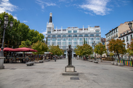 Square Plaza de Santa Ana in Madridの写真素材