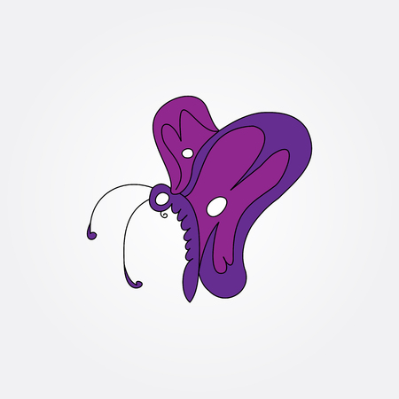 purple butterfly vector imageのイラスト素材