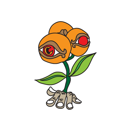orange flowers cartoon conceptのイラスト素材