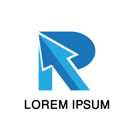 letter R with arrow business logoのイラスト素材