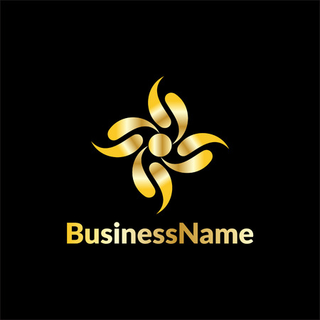gold leaf business logoのイラスト素材